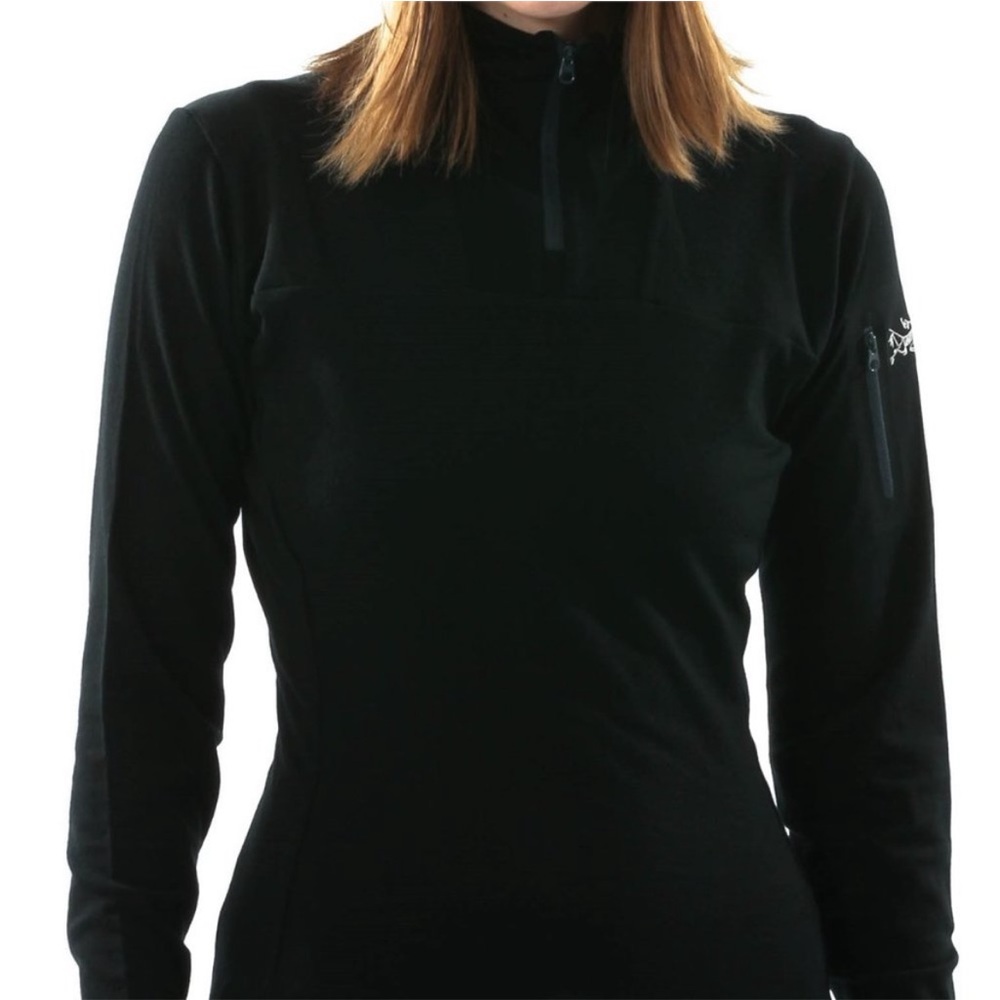 Arc’teryx Rho Quarter Zip Black Long Sleeve Pullover Medium